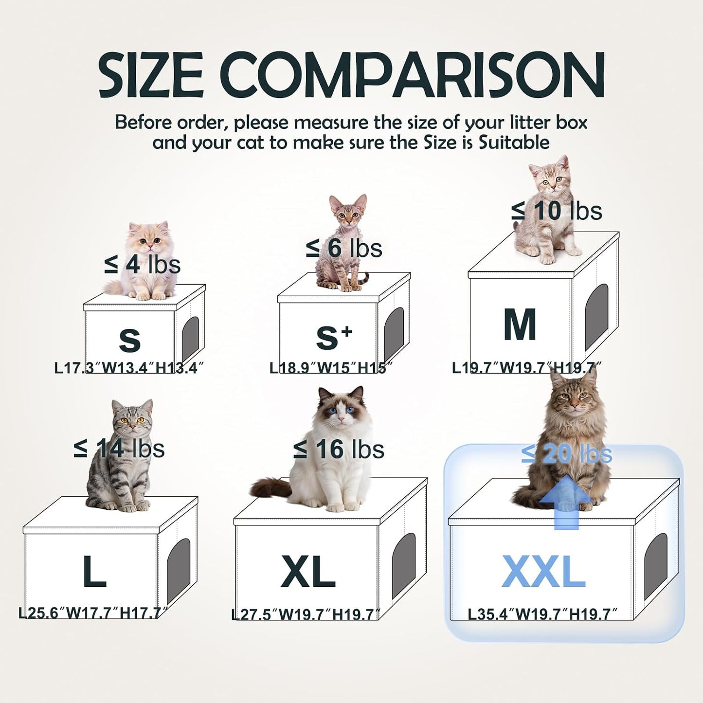 Cat Litter Box Enclosure Furniture Odor Control, Extra Large