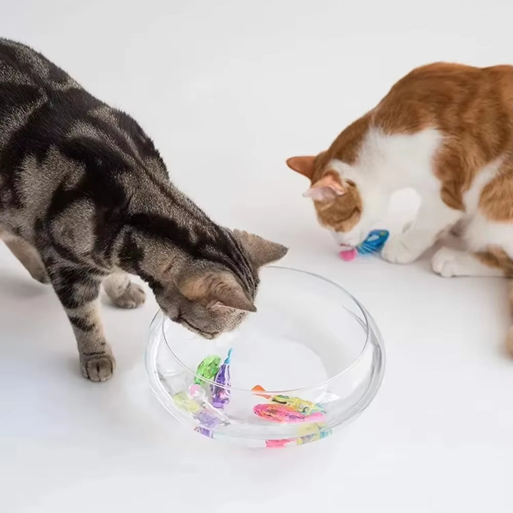 Cat Toys LED Inductive Interactive Swimming Robot Fish Toy Glowing Electric Fishs Stimulate Kitten Hunting Instinct Pet Fish Toy