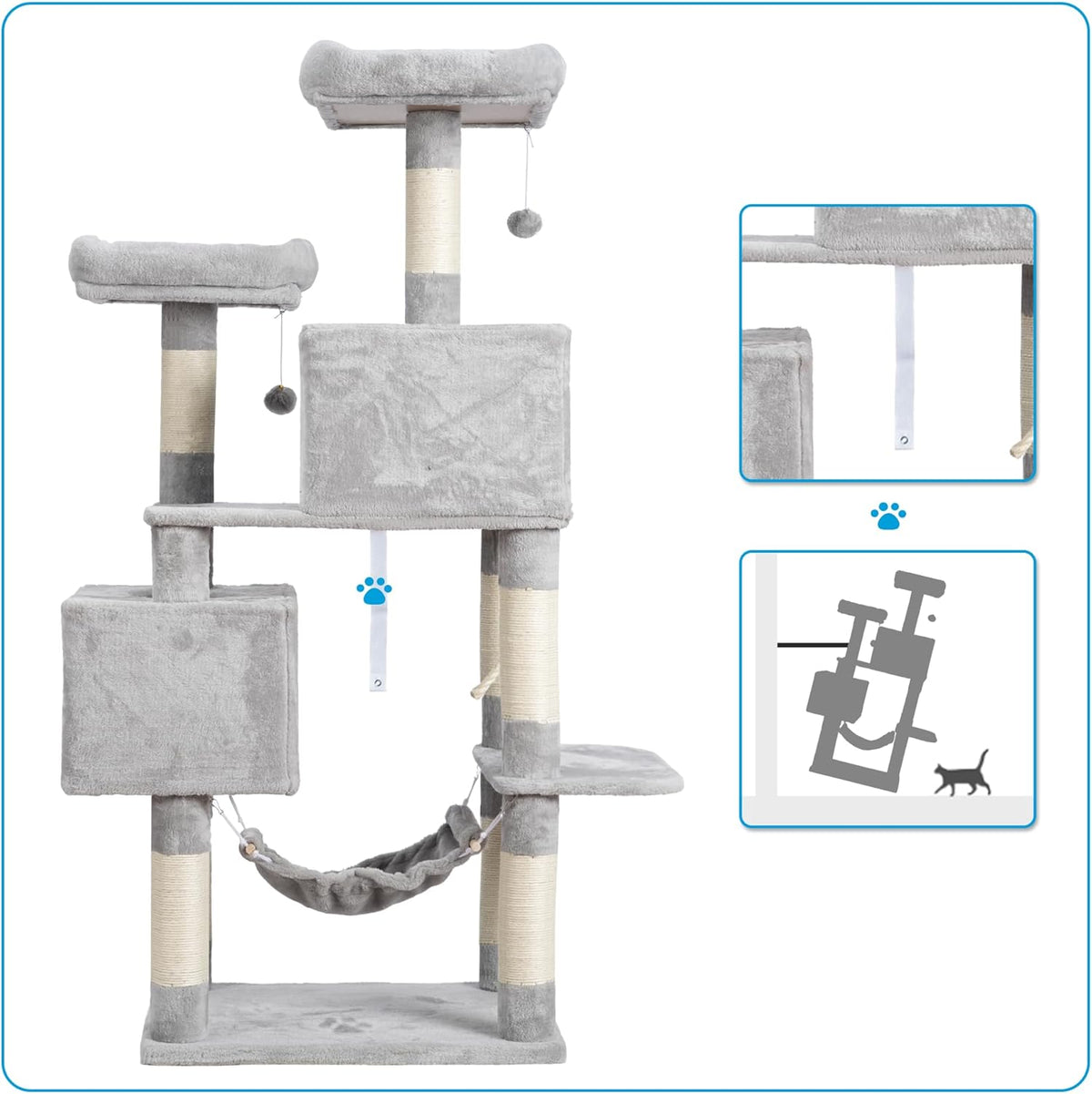 Cat Tree Tower with Sisal Scratching Posts, Big Condo, MPJ020W