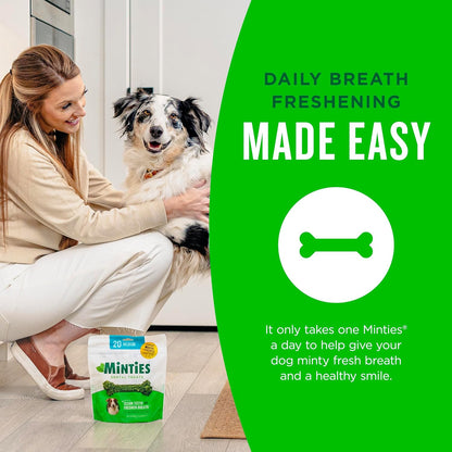 Mint Dental Chews for Dogs, Medium 25-50 Lbs, 20 Ct