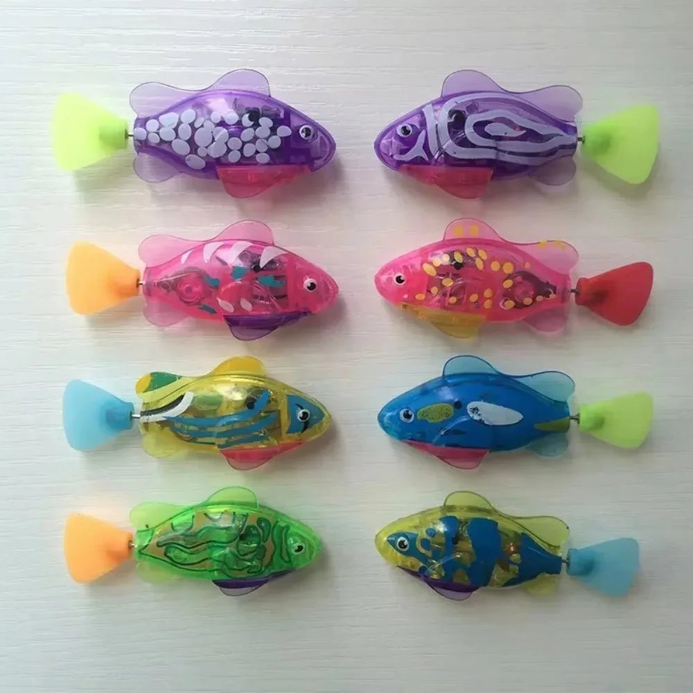 Cat Toys LED Inductive Interactive Swimming Robot Fish Toy Glowing Electric Fishs Stimulate Kitten Hunting Instinct Pet Fish Toy