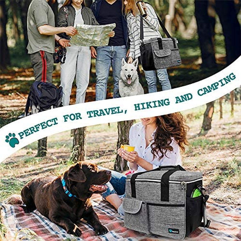 Dog Travel Bag Organizer, Pet Supplies Tote Diaper Bag, Gray Large