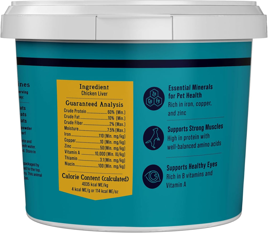 Freeze Dried Dog Treats, 100% Chicken Liver, 1.5 Oz Tub