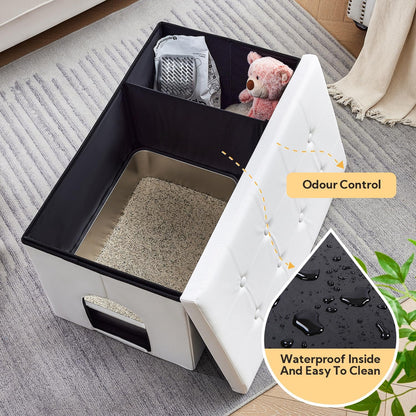 Cat Litter Box Enclosure Furniture Odor Control, Extra Large