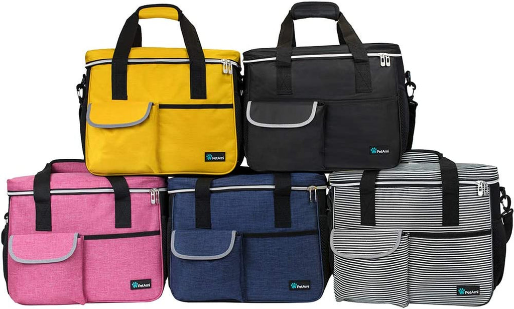Dog Travel Bag Organizer, Pet Supplies Diaper Tote, Navy Blue Medium