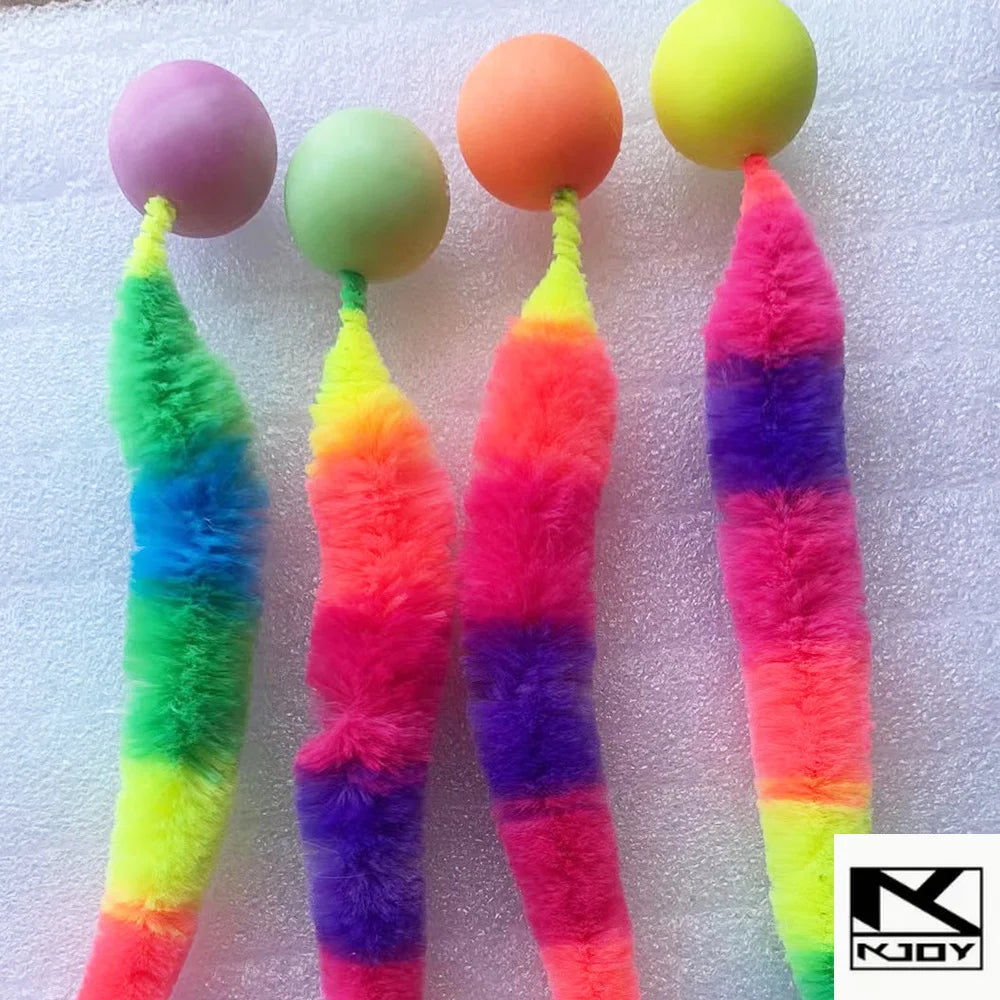 Kkjoy Pet Interactive Cat Toy Color Caterpillar Elastic Bouncing Ball Indoor Teasing Puzzle Supplies