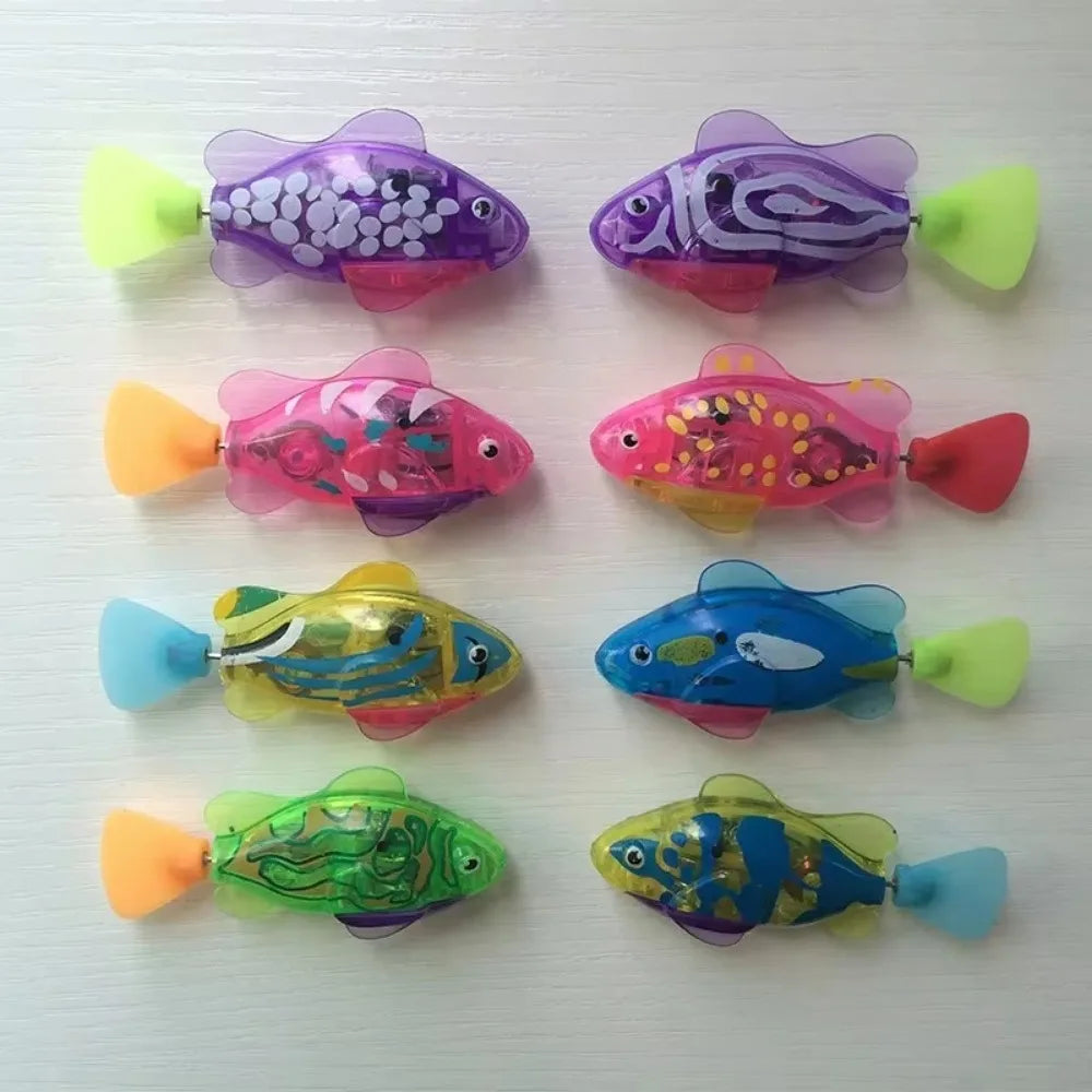 Cat Toys LED Inductive Interactive Swimming Robot Fish Toy Glowing Electric Fishs Stimulate Kitten Hunting Instinct Pet Fish Toy