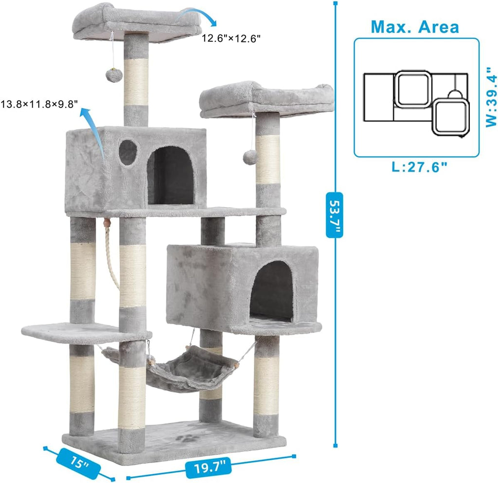 Cat Tree Tower with Sisal Scratching Posts, Big Condo, MPJ020W