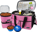 Dog Travel Bag Organizer, Pet Supplies Tote Diaper Bag, Pink Medium