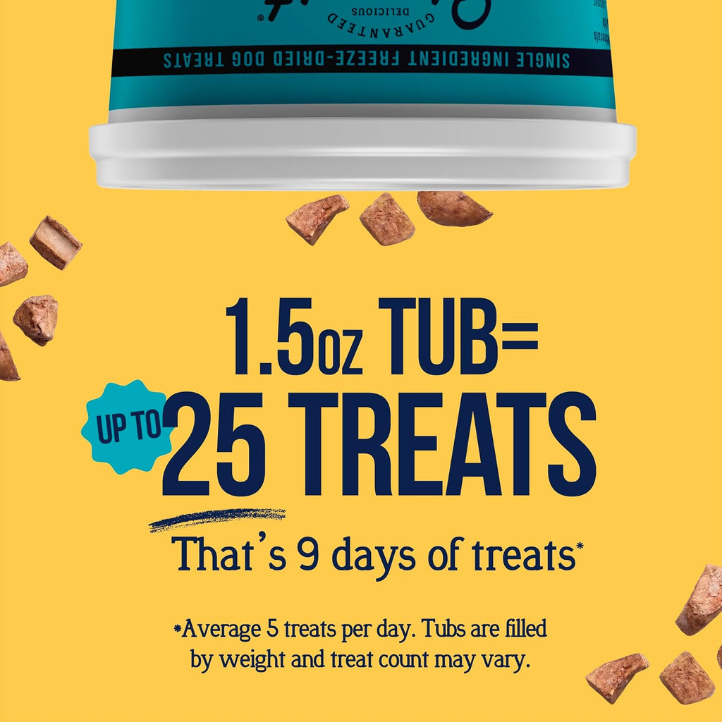 Freeze Dried Dog Treats, 100% Chicken Liver, 1.5 Oz Tub