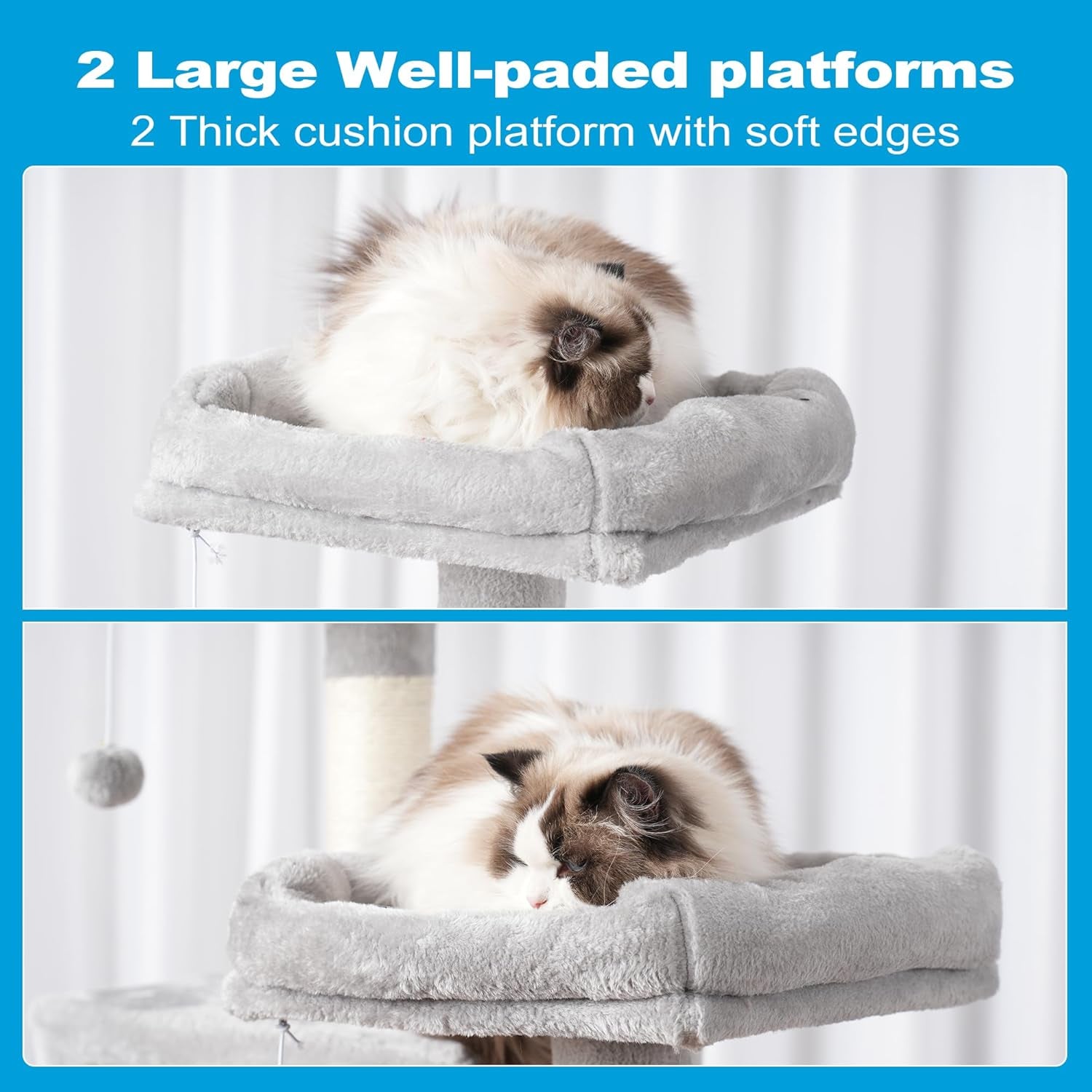 Cat Tree Tower with Sisal Scratching Posts, Big Condo, MPJ020W