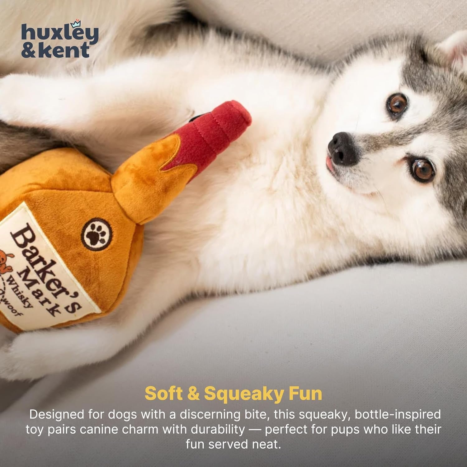 Power Plush Squeaky Dog Toy, Barker'S Mark, Large