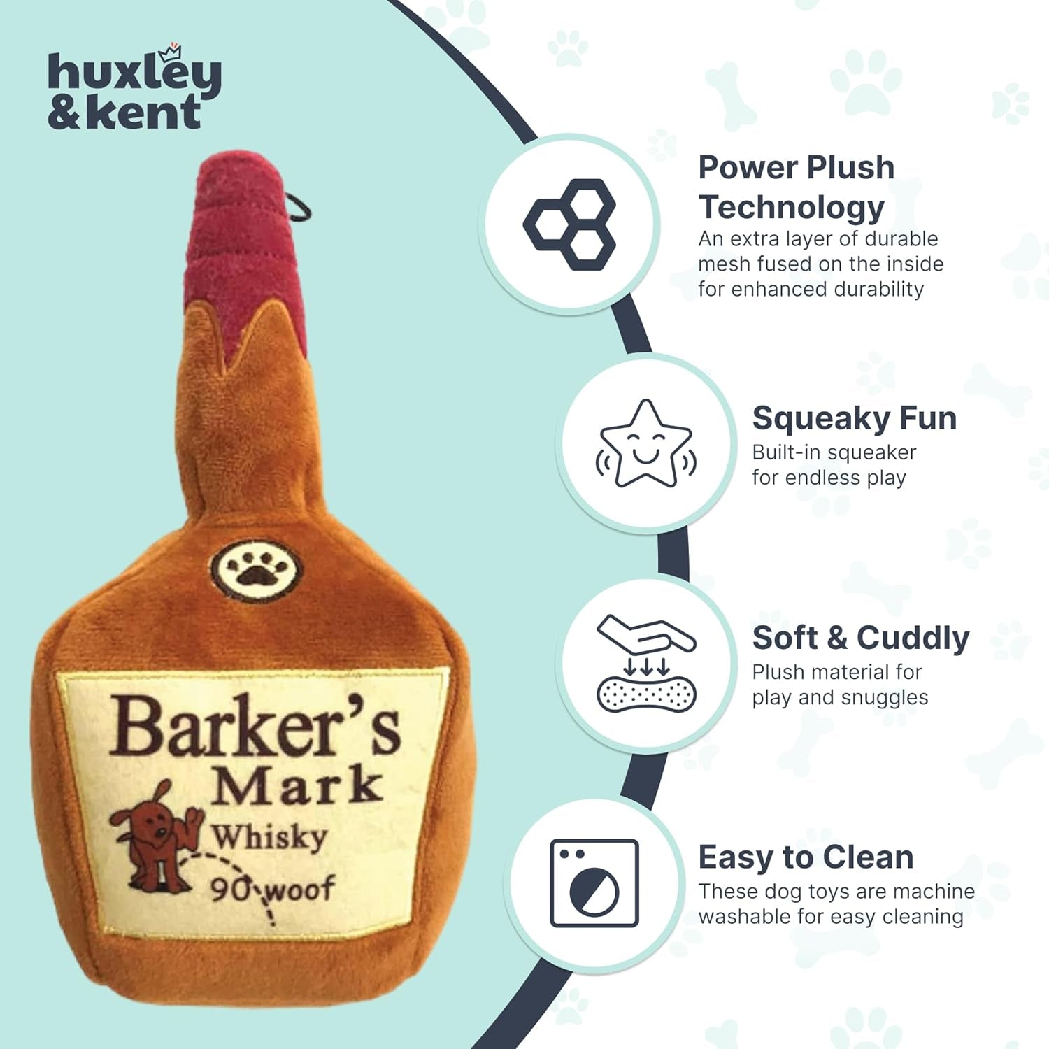 Power Plush Squeaky Dog Toy, Barker'S Mark, Large