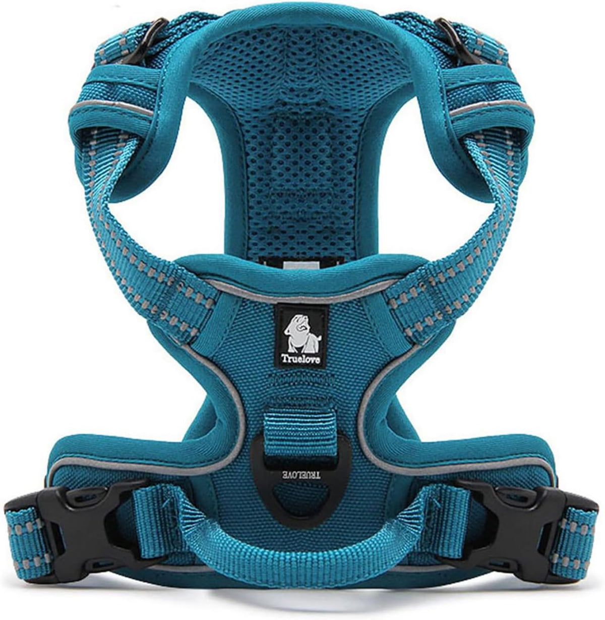 Adjustable No-Pull Dog Harness Reflective Vest, Blue, XS