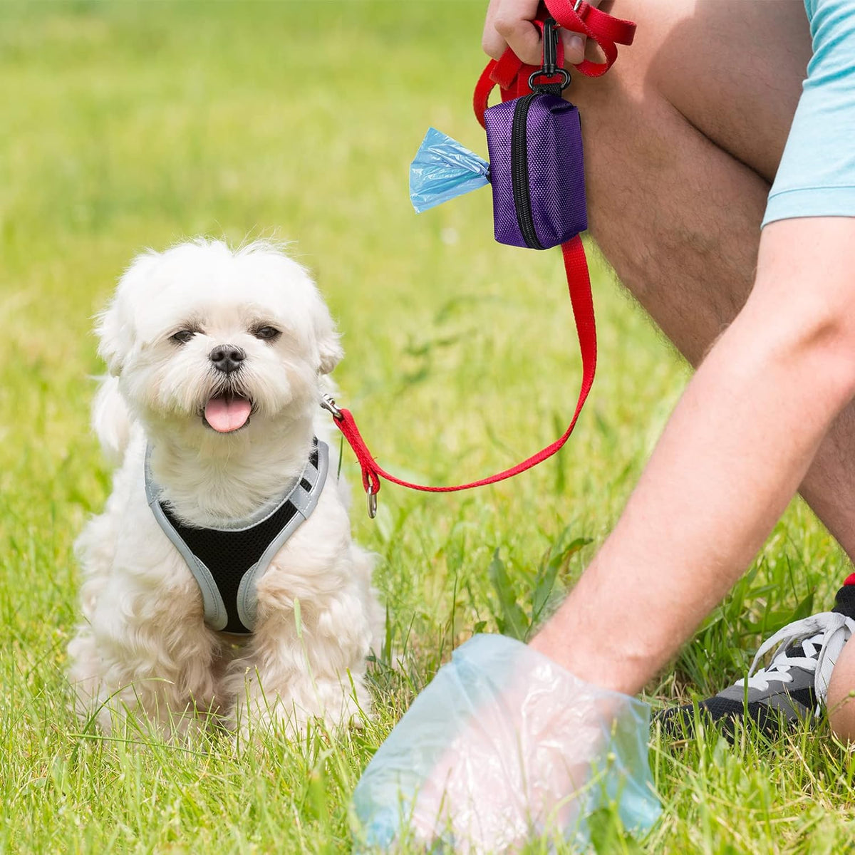 Dog Poop Bag Dispenser Holder Soft Waste Bags Roll Holders,2P Purple&Black