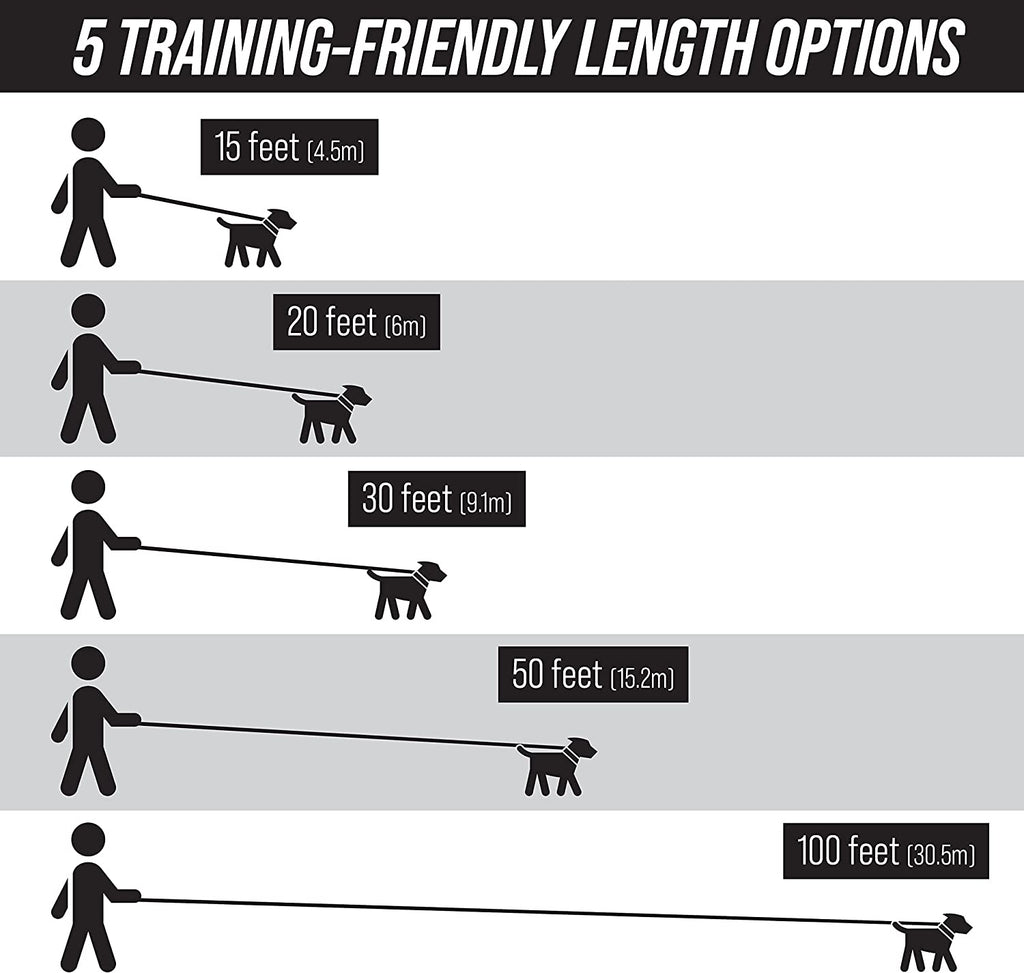 Free Range - 3/4 Inch Nylon Training Leash - for Large and Medium Dogs - Long Lead with Handle - Great for Training, Play, Camping, or Backyard (50 Ft, Orange)